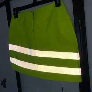 GCDS asymmetrical highlighter mini skirt